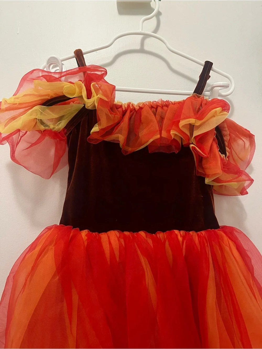 Source Unknown Red and Orange Flame Tulle Costume Dress
